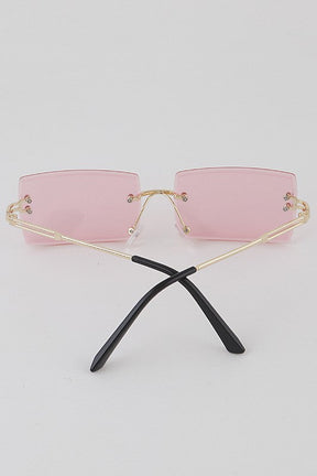 Claudia Rectangular Rimless Sunglasses