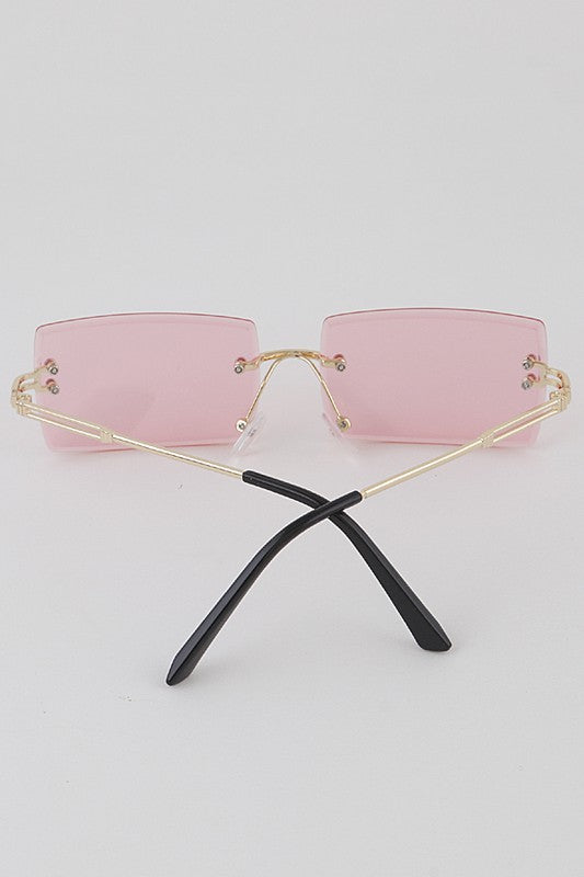 Claudia Rectangular Rimless Sunglasses