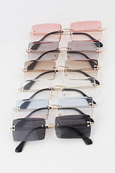 Claudia Rectangular Rimless Sunglasses