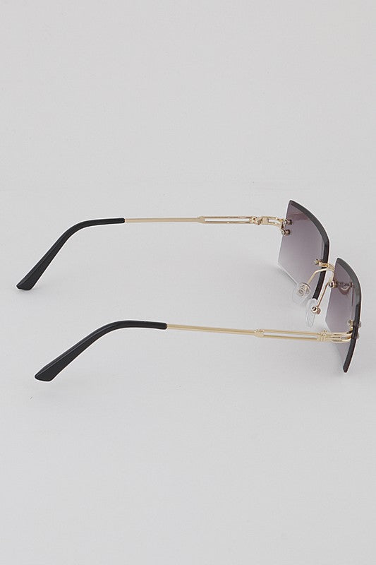 Claudia Rectangular Rimless Sunglasses