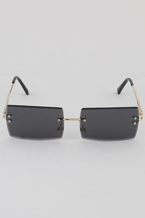 Claudia Rectangular Rimless Sunglasses