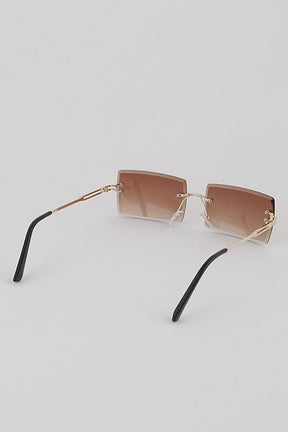 Claudia Rectangular Rimless Sunglasses