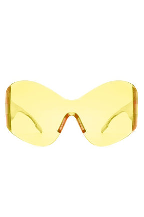 Fashion Rimless Oversized Wraparound Sunglasses