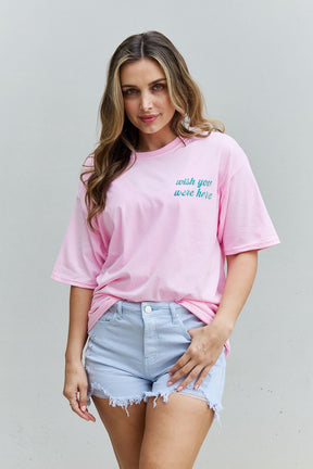 Sweet Claire "Wish You Were Here" Oversized Graphic T-Shirt