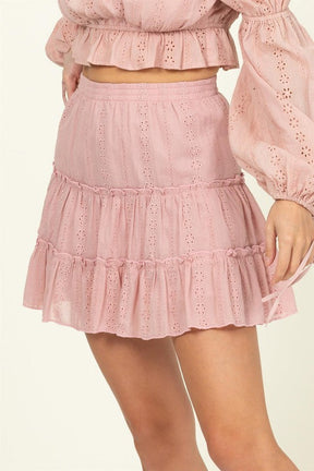 FOREVER CLASSY HIGH WAIST TIERED MINI SKIRT